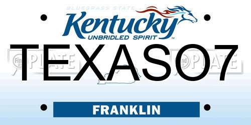 TEXASO7 Kentucky License Plate