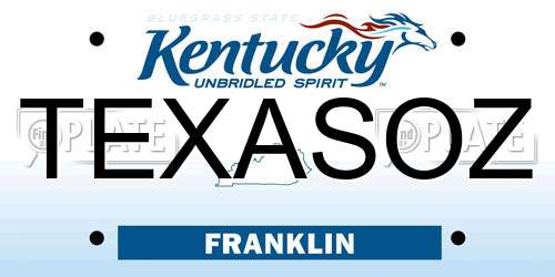 TEXASOZ Kentucky License Plate