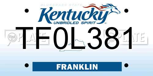 TF0L381 Kentucky License Plate