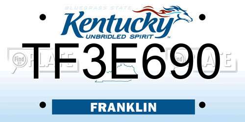 TF3E690 Kentucky License Plate
