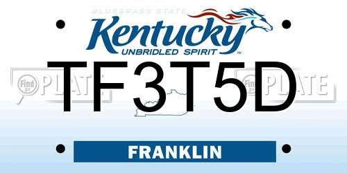 TF3T5D Kentucky License Plate