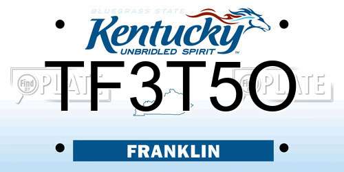 TF3T5O Kentucky License Plate