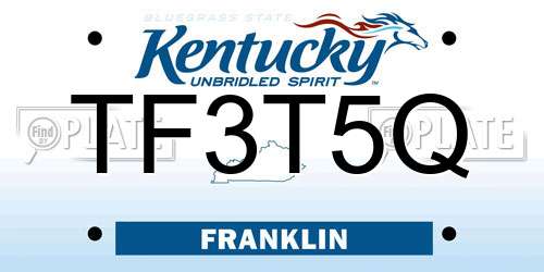 TF3T5Q Kentucky License Plate