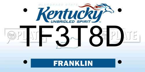 TF3T8D Kentucky License Plate