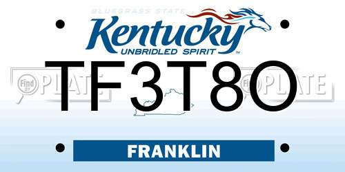 TF3T8O Kentucky License Plate
