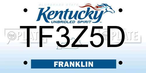 TF3Z5D Kentucky License Plate