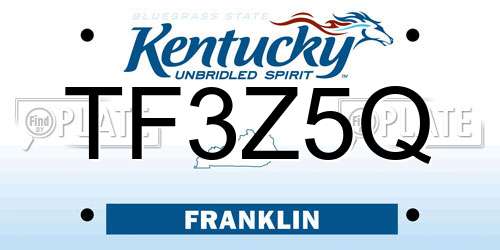 TF3Z5Q Kentucky License Plate