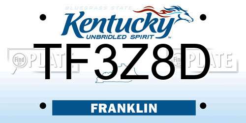 TF3Z8D Kentucky License Plate