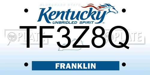 TF3Z8Q Kentucky License Plate