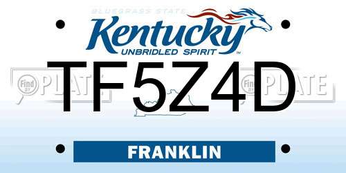TF5Z4D Kentucky License Plate