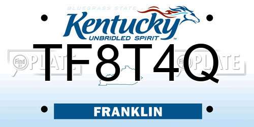 TF8T4Q Kentucky License Plate