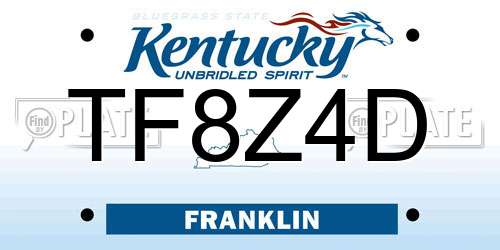 TF8Z4D Kentucky License Plate