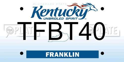 TFBT40 Kentucky License Plate