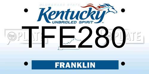 TFE280 Kentucky License Plate