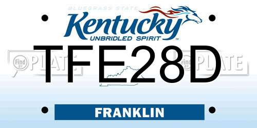 TFE28D Kentucky License Plate