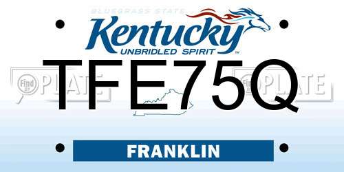 TFE75Q Kentucky License Plate