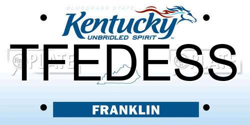 TFEDESS Kentucky License Plate