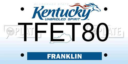 TFET80 Kentucky License Plate