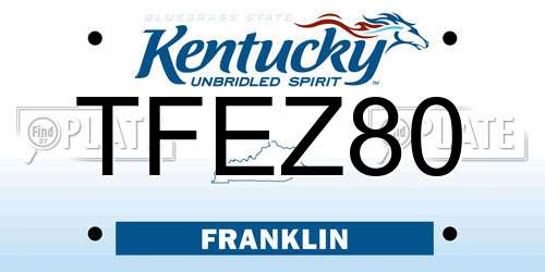 TFEZ80 Kentucky License Plate
