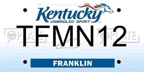 TFMN12 Kentucky License Plate