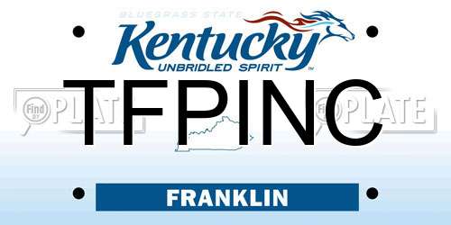 TFPINC Kentucky License Plate