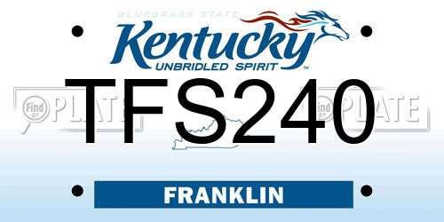 TFS240 Kentucky License Plate