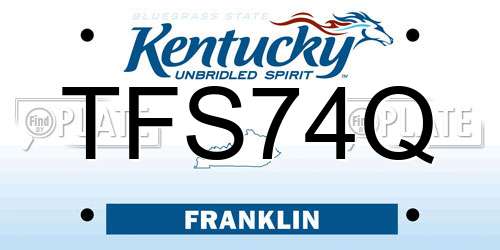 TFS74Q Kentucky License Plate