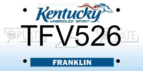TFV526 Kentucky License Plate