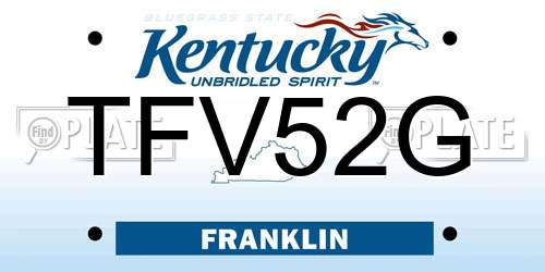 TFV52G Kentucky License Plate