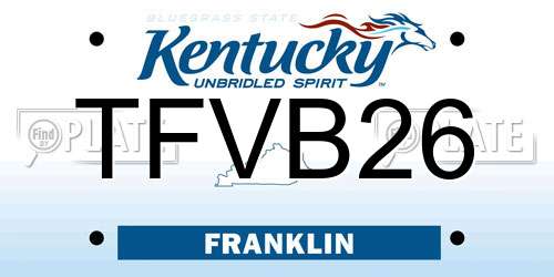 TFVB26 Kentucky License Plate