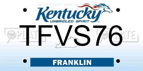 TFVS76 Kentucky License Plate