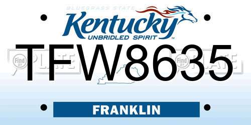 TFW8635 Kentucky License Plate