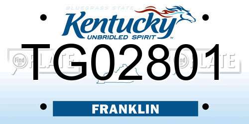 TG02801 Kentucky License Plate
