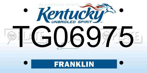 TG06975 Kentucky License Plate