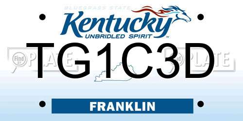 TG1C3D Kentucky License Plate