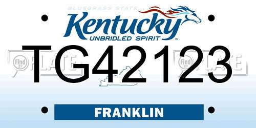 TG42123 Kentucky License Plate