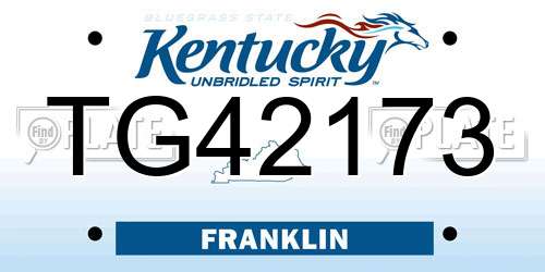 TG42173 Kentucky License Plate