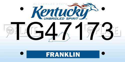 TG47173 Kentucky License Plate