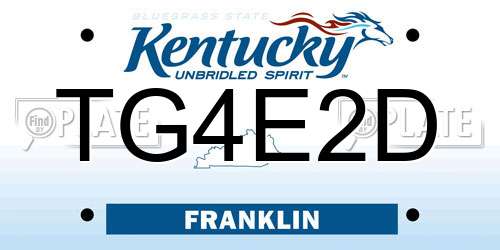 TG4E2D Kentucky License Plate