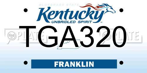 TGA320 Kentucky License Plate