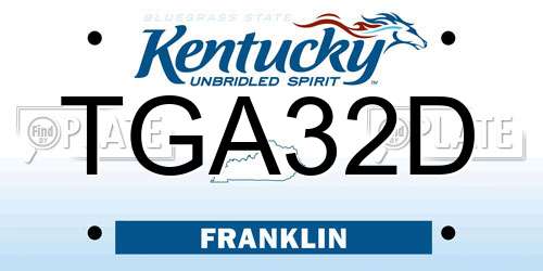 TGA32D Kentucky License Plate