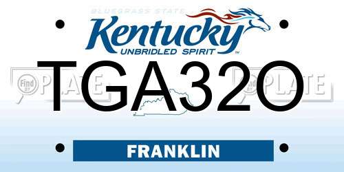 TGA32O Kentucky License Plate
