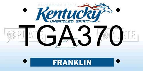 TGA370 Kentucky License Plate