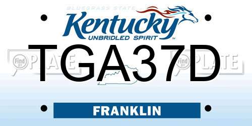 TGA37D Kentucky License Plate