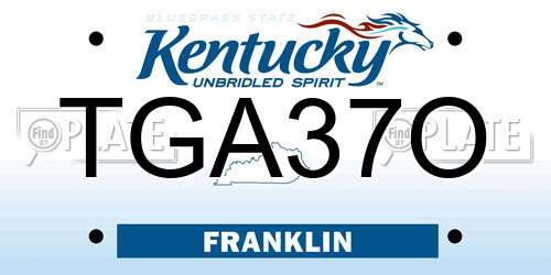 TGA37O Kentucky License Plate