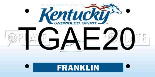 TGAE20 Kentucky License Plate