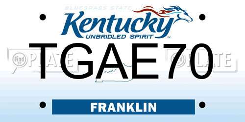 TGAE70 Kentucky License Plate