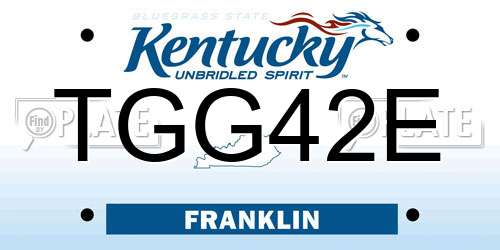 TGG42E Kentucky License Plate