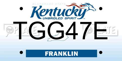 TGG47E Kentucky License Plate