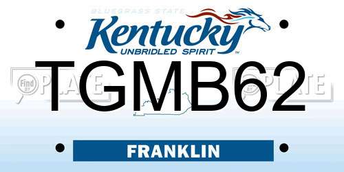 TGMB62 Kentucky License Plate
